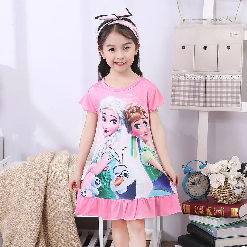 girls night dress summer cartoon snow white frozen princess elsa mermaid print toddler girl nightgown for teens girls night dress summer cartoon snow white frozen princess elsa mermaid print toddler girl nightgown for teens