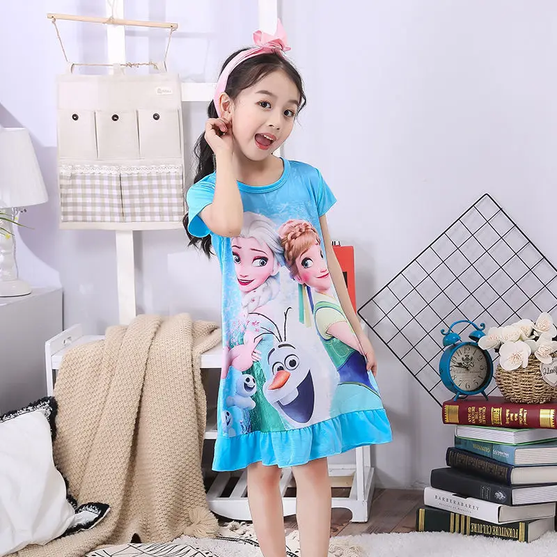 girls night dress summer cartoon snow white frozen princess elsa mermaid print toddler girl nightgown for teens girls night dress summer cartoon snow white frozen princess elsa mermaid print toddler girl nightgown for teens