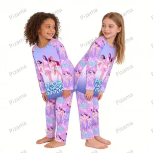 children's pajamas set full sleeve cartoon kpop demon hunters girls pajama middle kids homewear boys clothes set pijamas infanil