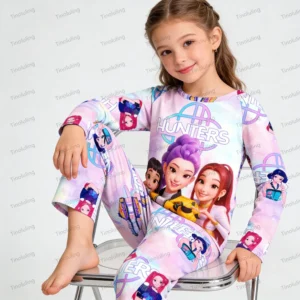 2pc/set toddler girl pajamas set kids 3 to 4 5 6 7 8 9 10 11 12 years long sleeve kpop demon hunters pijama children's clothing