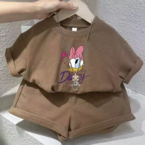 summer baby girls clothes set kid fashion disney printed t shirts and shorts 2pcs suit children short sleeve top bottom outfits