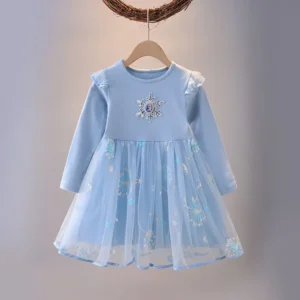 new princess dress girls dress long sleeved for children's party clothes elsa frozen dress spring autumn kids dress 2 9y