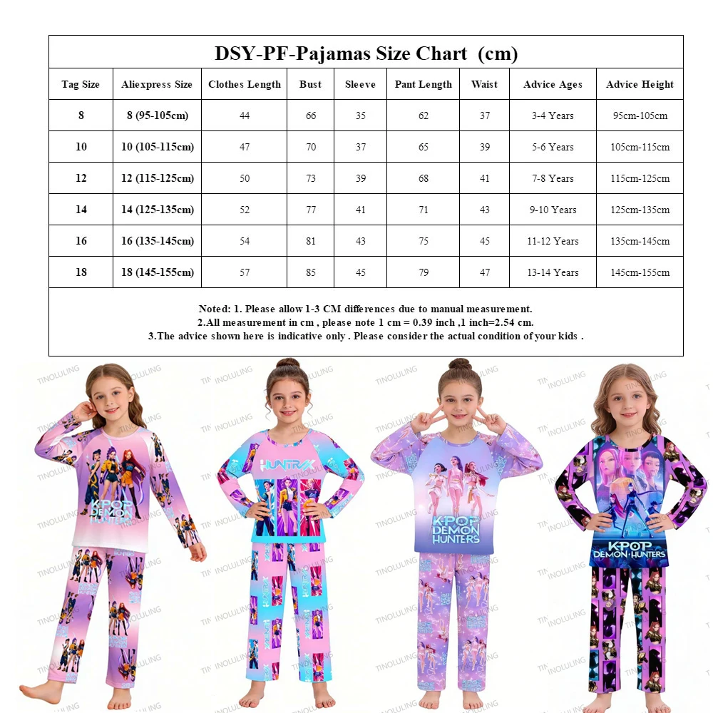 kpop demon hunters huntrix kids pajamas set long sleeve girls clothing 2pcs children's sleepwear cartoon boys nightwear 3 14y kpop demon hunters huntrix kids pajamas set long sleeve girls clothing 2pcs children's sleepwear cartoon boys nightwear 3 14y