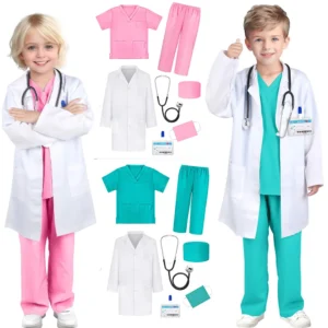boys girls simulation doctor nurse work uniform cross with toys sets kids clothes toddler christmas xmas role play costum party