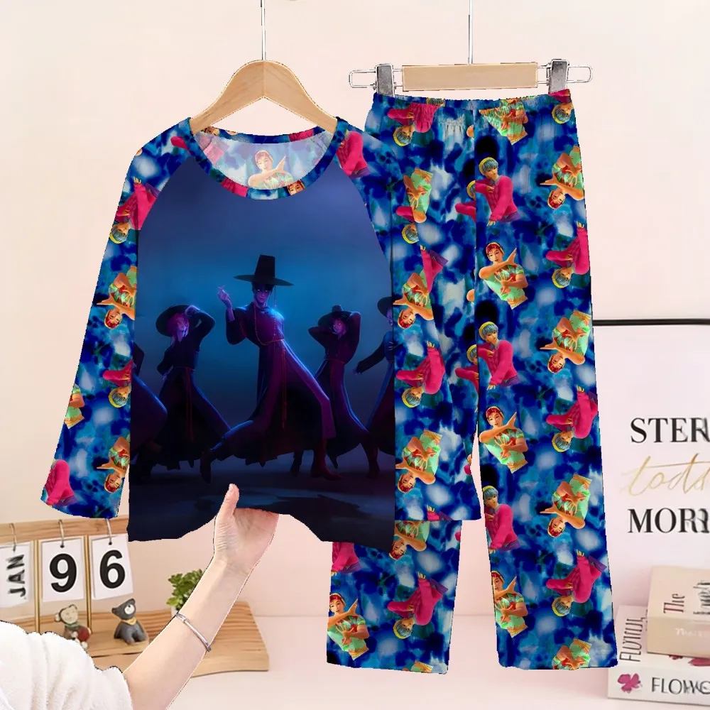 2pc/set toddler girl pajamas set kids 3 to 4 5 6 7 8 9 10 11 12 years long sleeve kpop demon hunters pijama children's clothing 2pc/set toddler girl pajamas set kids 3 to 4 5 6 7 8 9 10 11 12 years long sleeve kpop demon hunters pijama children's clothing