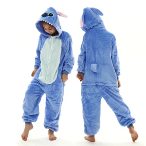 kids winter stitch flannel pajamas children pikachu sleepwear unicorn kigurumi onesies for boys girls baby blanket sleepers
