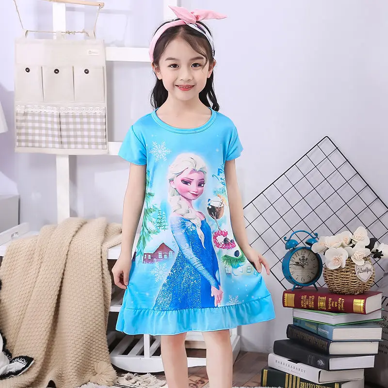 girls night dress summer cartoon snow white frozen princess elsa mermaid print toddler girl nightgown for teens girls night dress summer cartoon snow white frozen princess elsa mermaid print toddler girl nightgown for teens