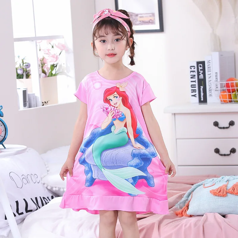 girls night dress summer cartoon snow white frozen princess elsa mermaid print toddler girl nightgown for teens girls night dress summer cartoon snow white frozen princess elsa mermaid print toddler girl nightgown for teens