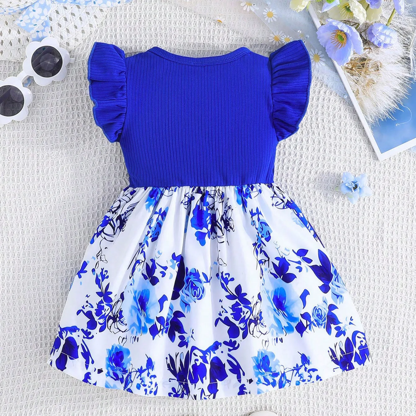 summer new baby girl dress small flying sleeve pleated bow ribbon blue and white porcelain elements chinese style birthday party summer new baby girl dress small flying sleeve pleated bow ribbon blue and white porcelain elements chinese style birthday party