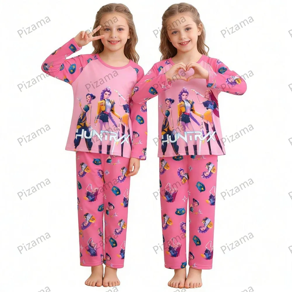 children's pajamas set full sleeve cartoon kpop demon hunters girls pajama middle kids homewear boys clothes set pijamas infanil children's pajamas set full sleeve cartoon kpop demon hunters girls pajama middle kids homewear boys clothes set pijamas infanil